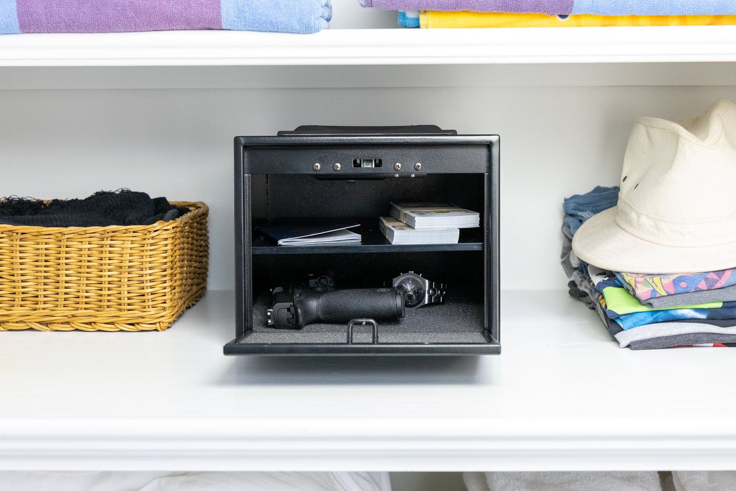 5400DF - Large Pistol or Handgun Safe, 2 to 3 Gun Holding, Steel, Black, Powder-Coated, Electronic Lock