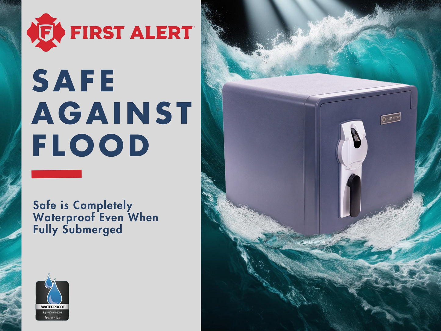 2092LBF - 1.32 CU’ Waterproof 1 Hour Fire Safe W/ Biometric Fingerprint lock