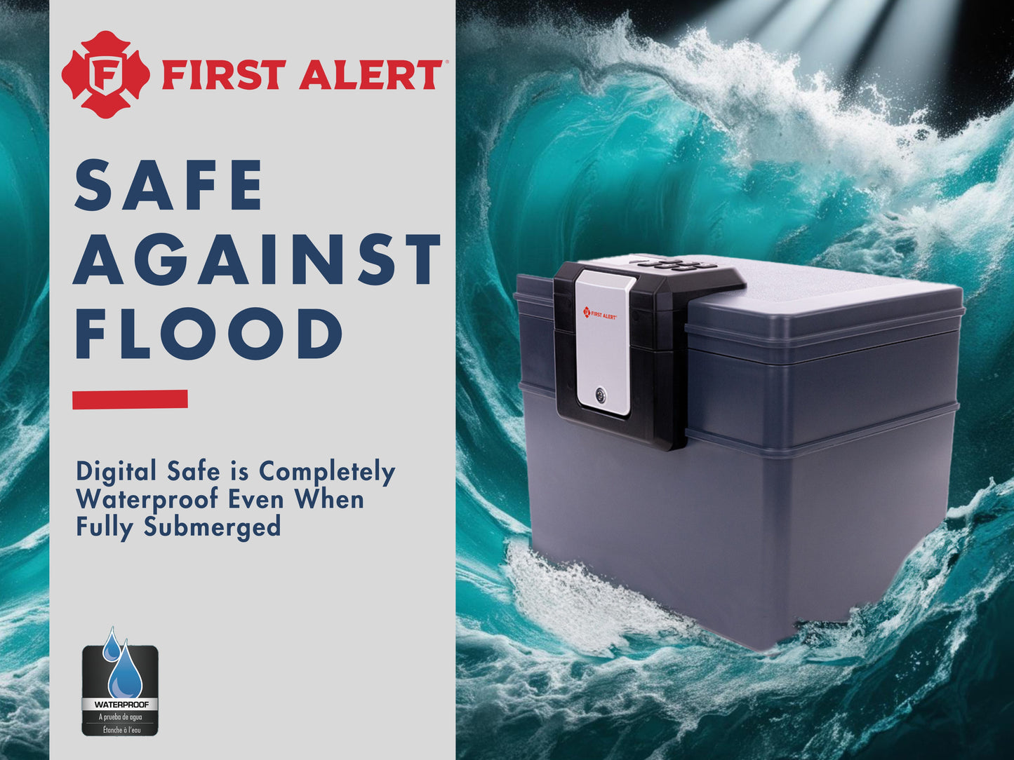 2603DF .62 Cu' Waterproof 30 Minute Fire Chest w/Digital Lock