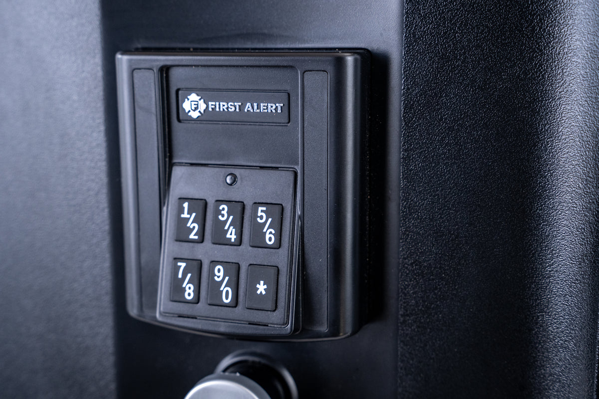 First Alert Fireproof and Waterproof Security Safe, .74 CU FT, 30 minute Fire Rating @ 1550, Fire Proof UL Rated Fire Safe. Features Digital Electronic Lock w/ Emergency Access Override Key & Bolt Down Kit Model 2901DF-BDC