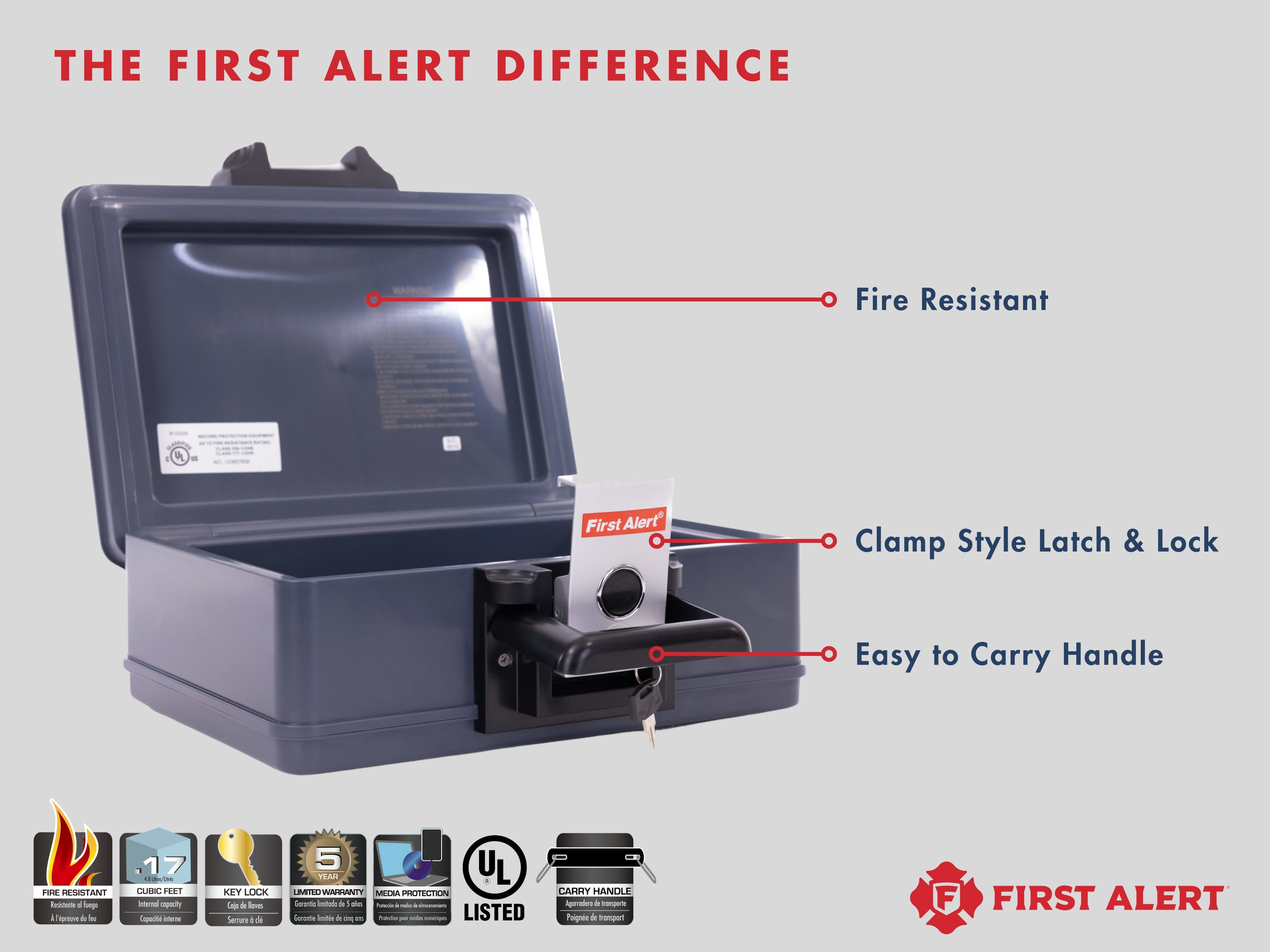 First Alert Fireproof and Waterproof Security Safe, .17 CU FT, 30