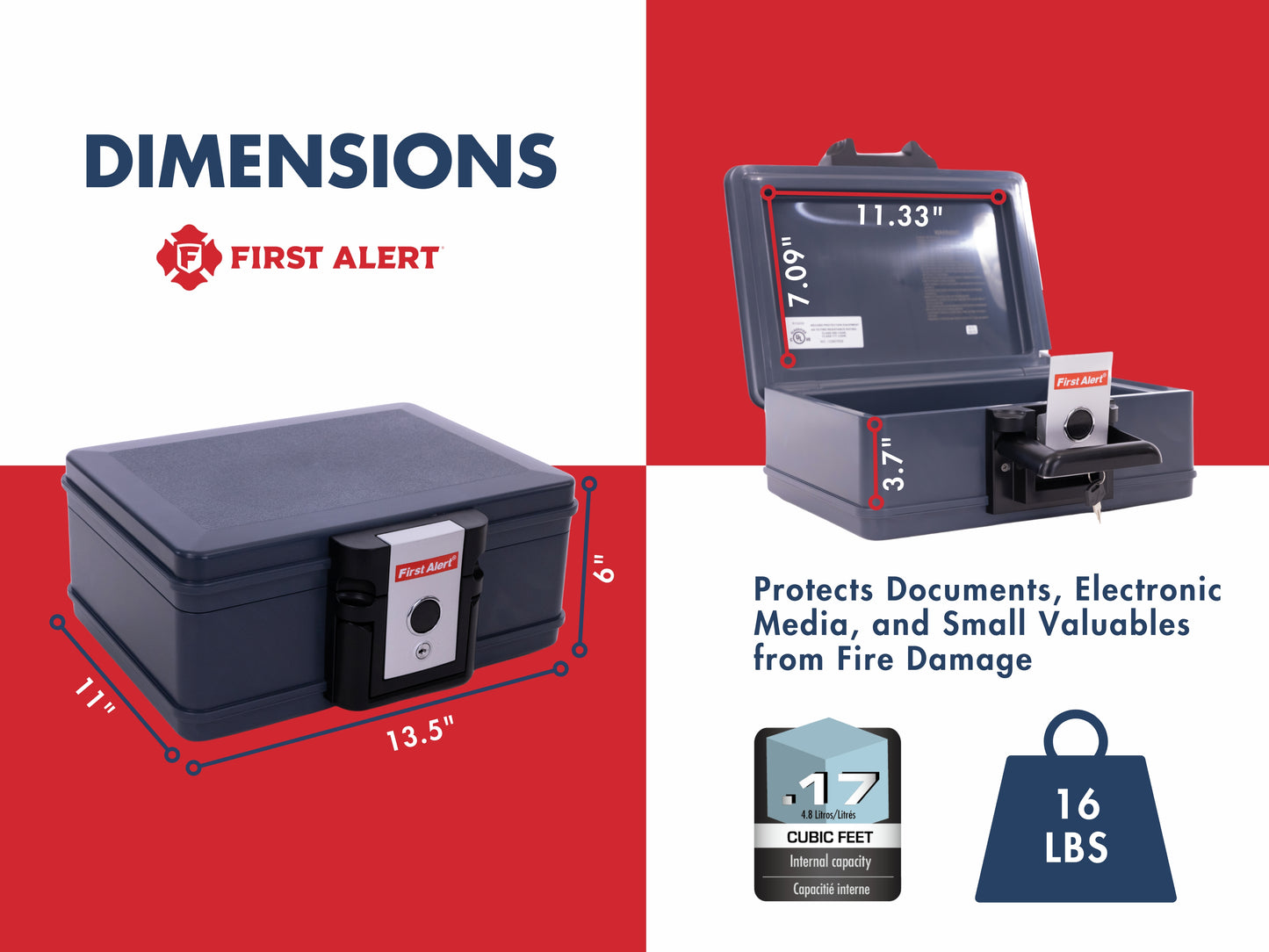 2011F UL-72 Fire Rated 30 minutes at 1550°F/843°C; Single latch design with push button and key lock