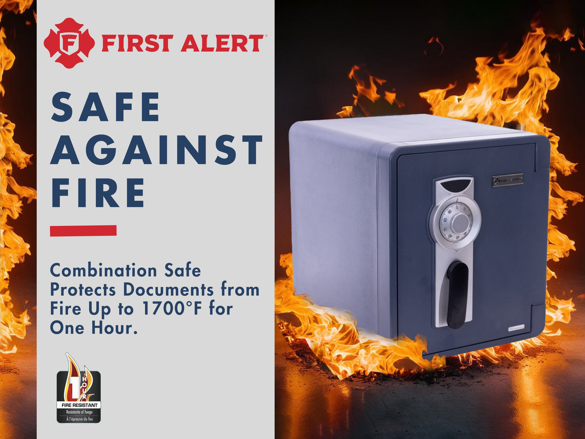 First Alert Fireproof and Waterproof Security Safe, .92 CU FT, 1 Hour ...