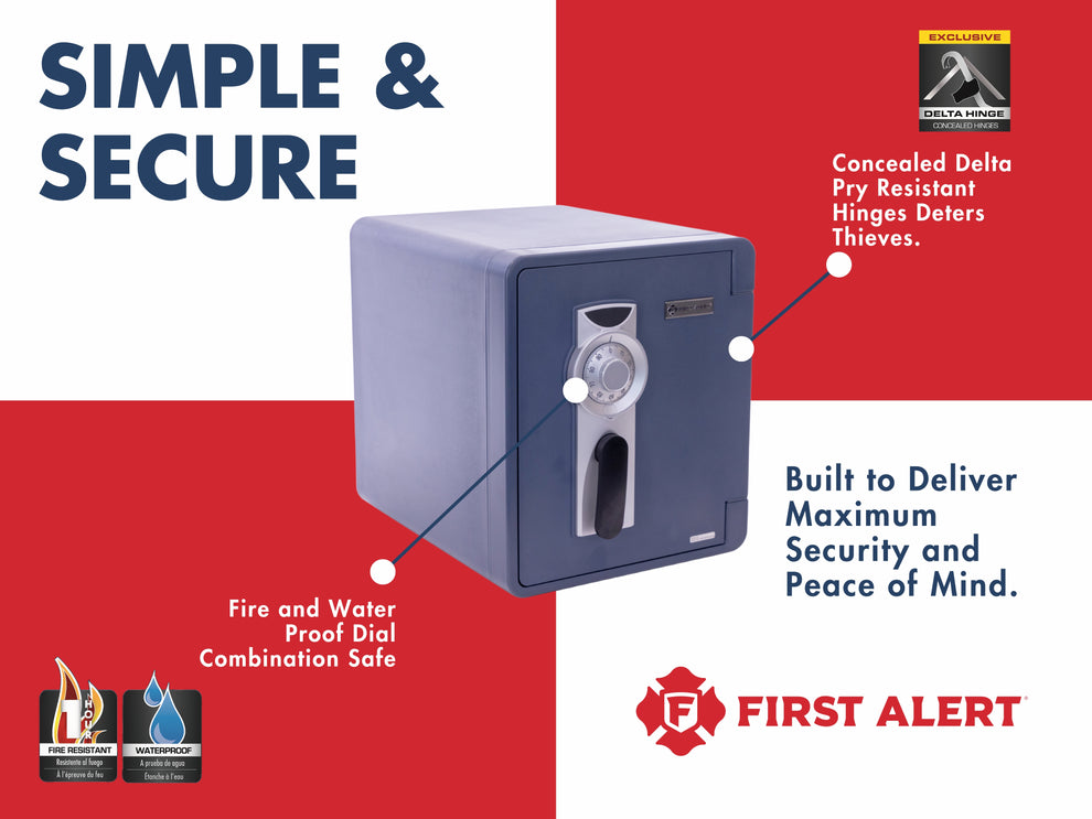 First Alert Fireproof and Waterproof Security Safe, .92 CU FT, 1 Hour ...
