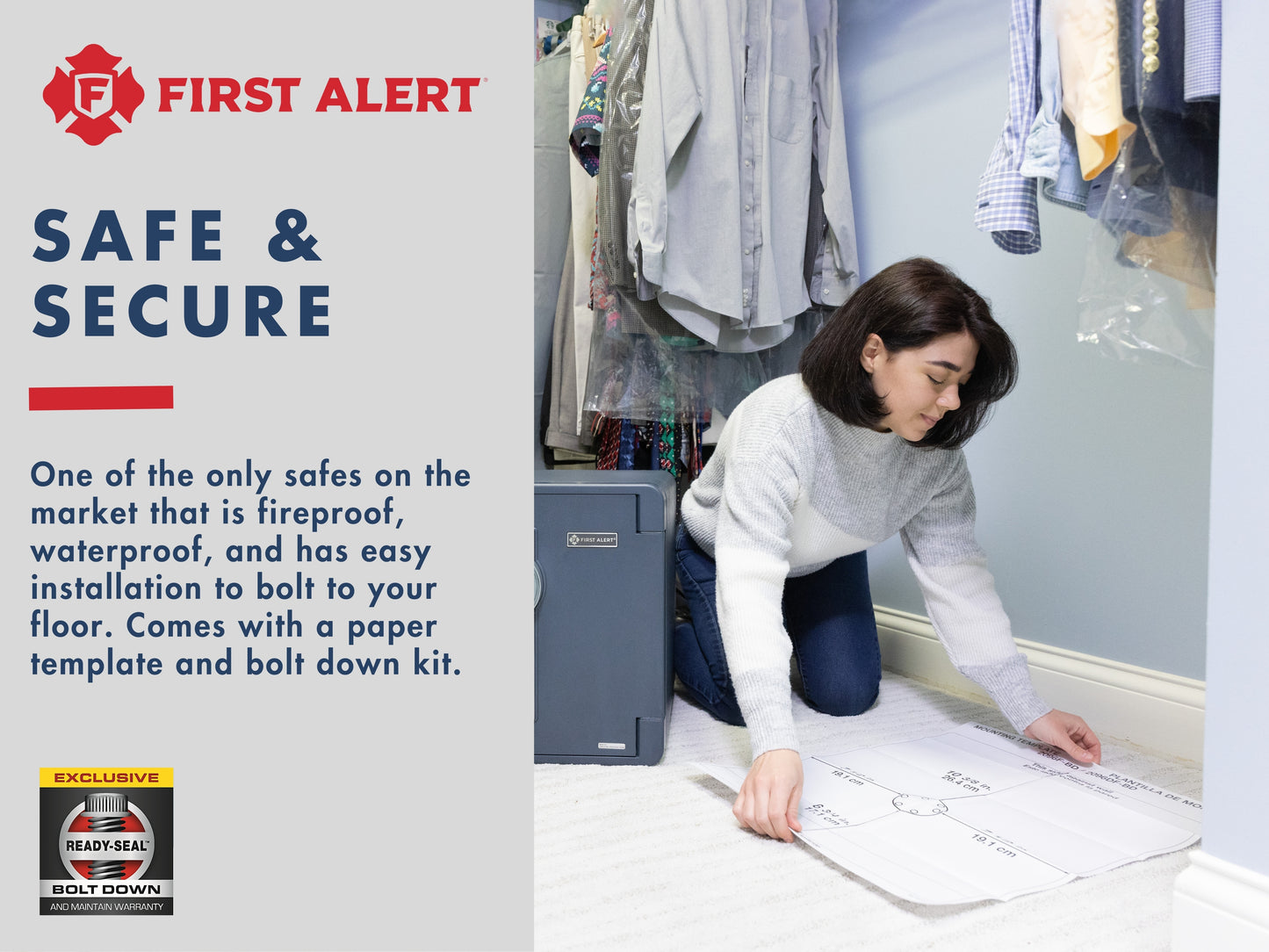 2096DF - 2.1 CU' UL Fire Rated 60 minutes at 1700°F/927°C; Waterproof; Digital lock; pry-resistant hinges;