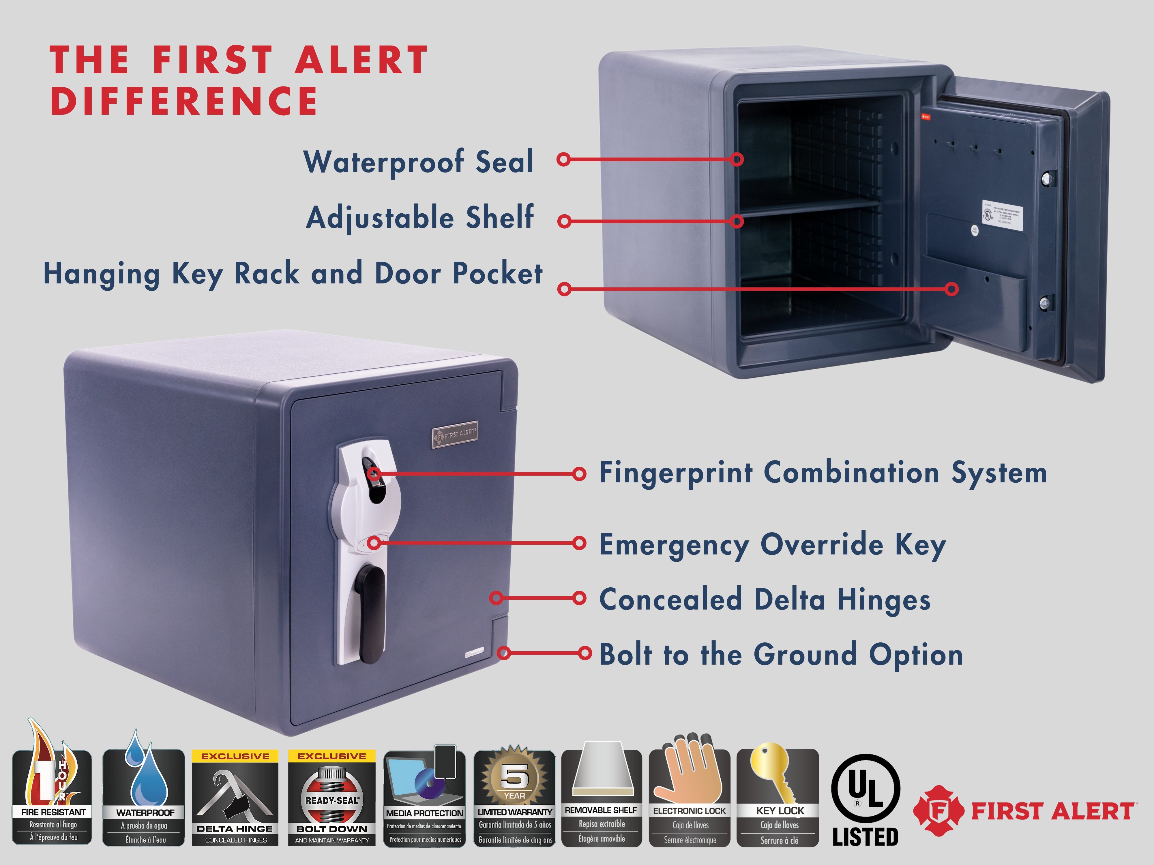 2092DF-BD 1.32 CU' Waterproof 1 Hour Fire Safe W/ Digital