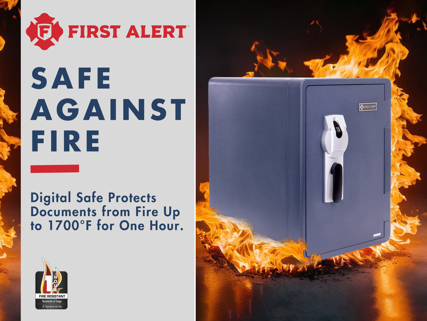 2096LBF 2.1 CU’ Waterproof 1 Hour Fire Safe W/ Biometric Fingerprint lock