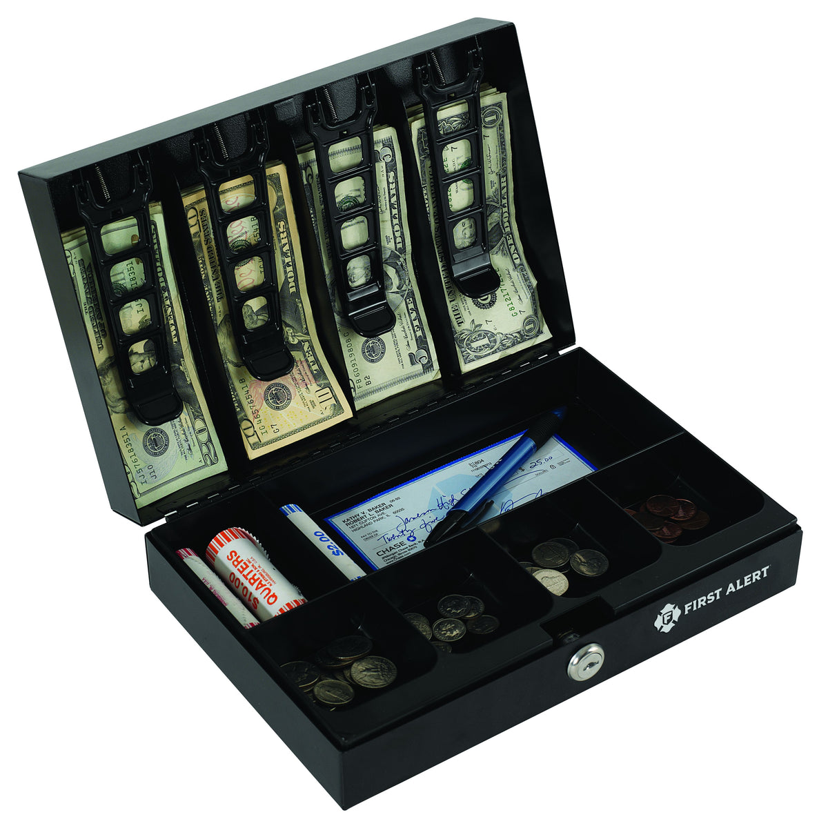 First Alert Lock Boxes First Alert Locking Cash Security Box, made from 18 gauge powder coate ...