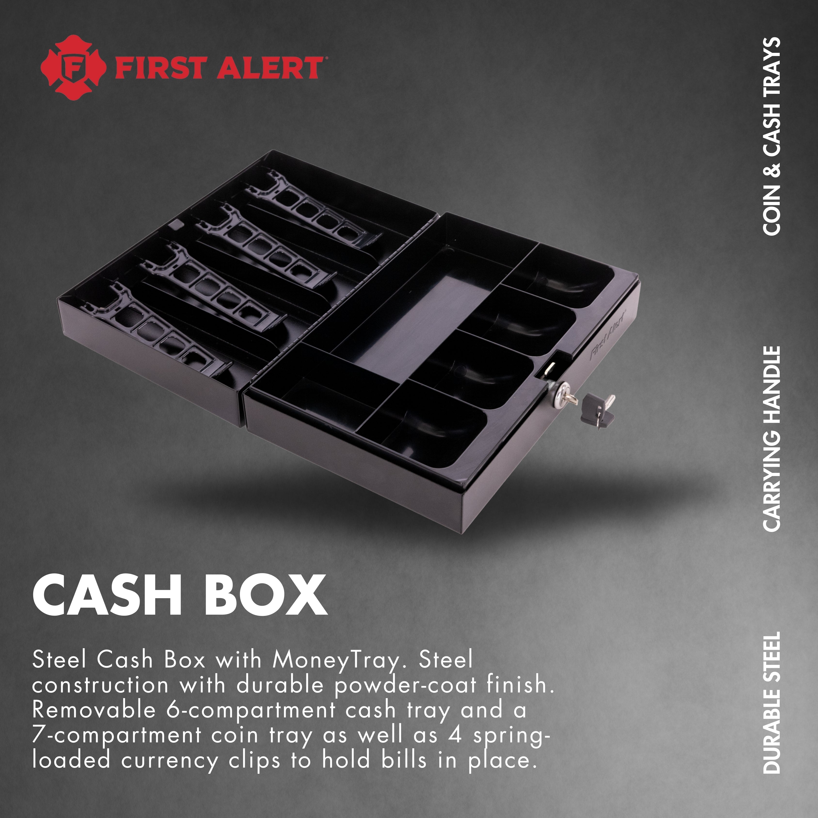 First Alert Locking Cash Security Box, made from 18 gauge powder