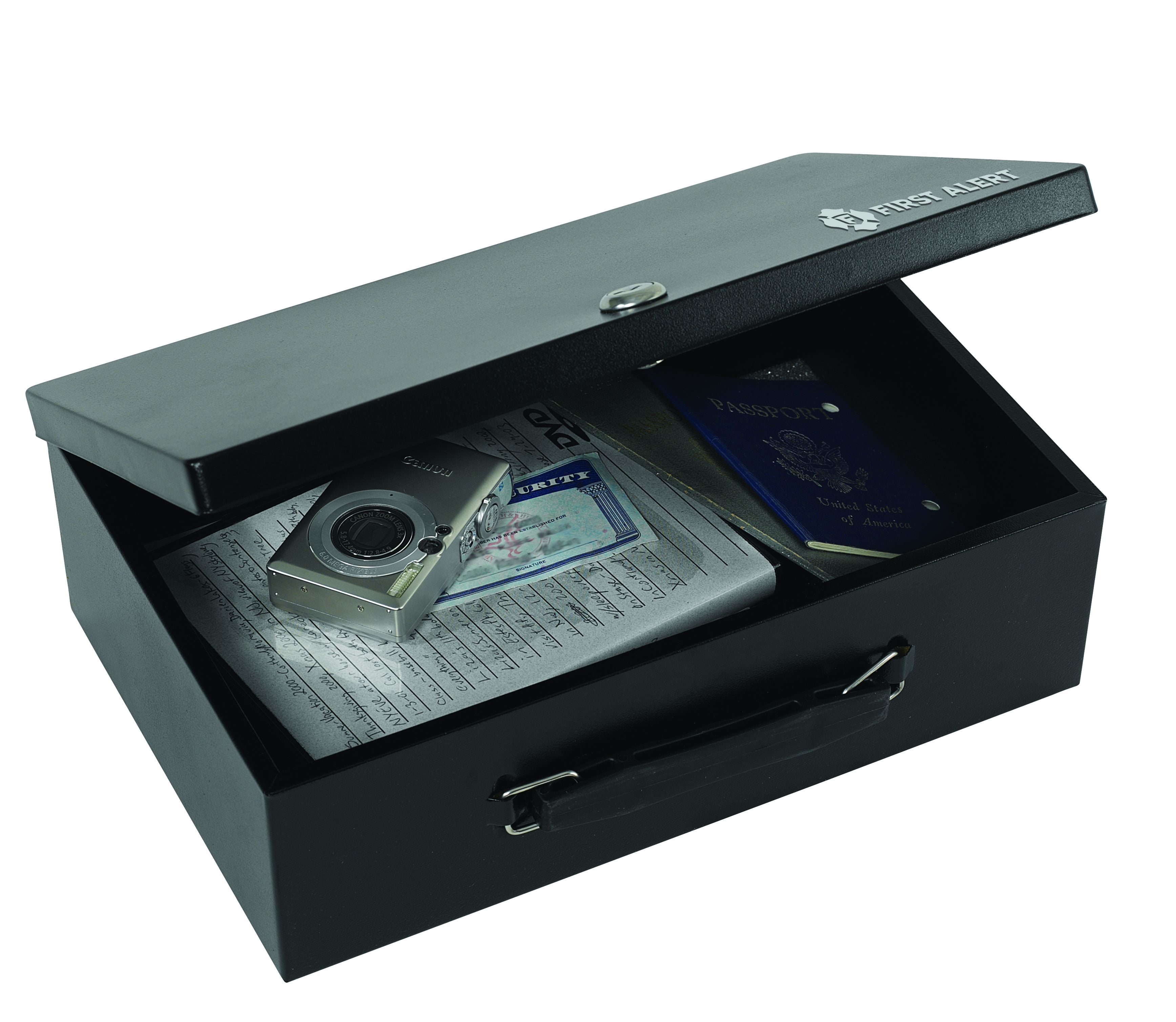 First Alert locking Fire Retardent Cash Security Box, made from