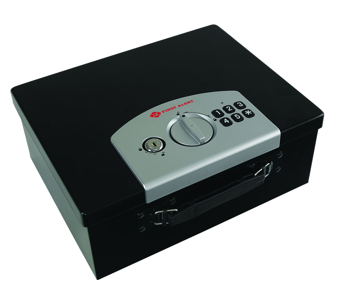 Alert Alarm Box First Alert Fire Retardent Cash Security Box, Features Digital Electro ...