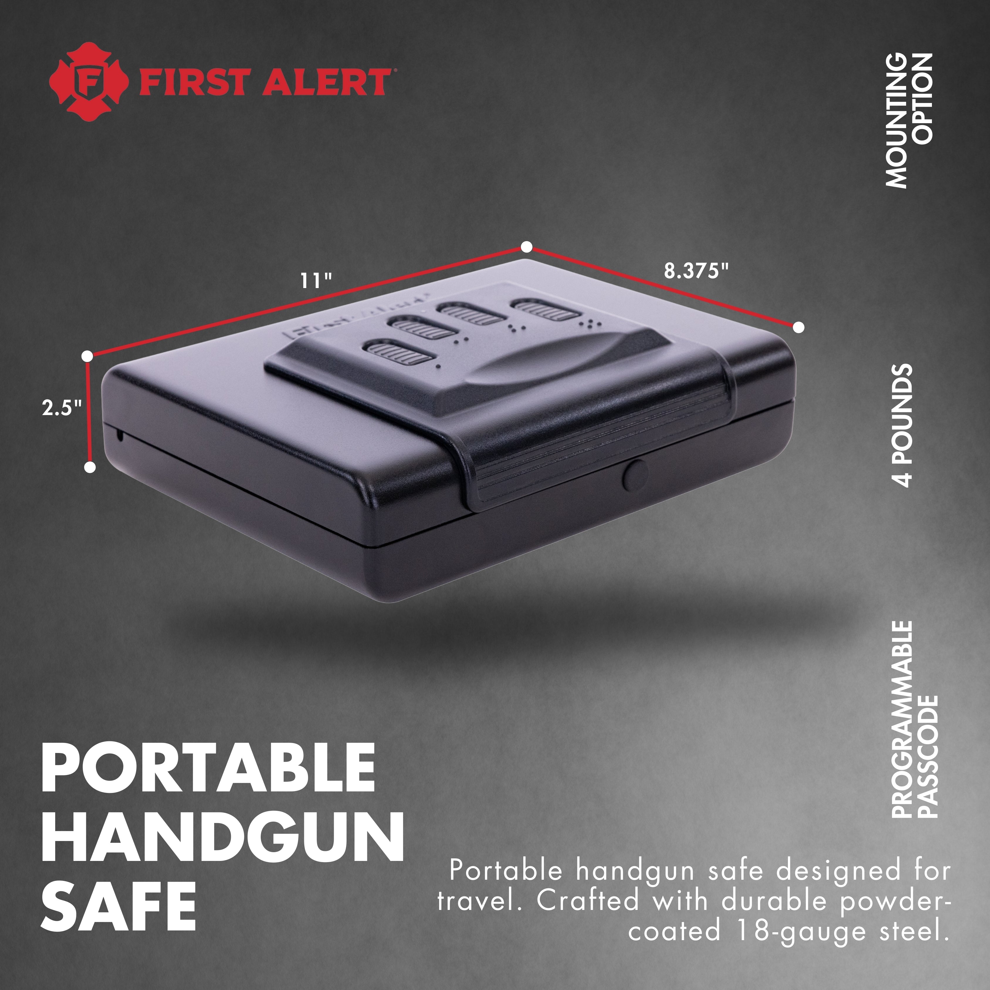 First Alert TSA Approved Quick Access Hand gun safe. Features