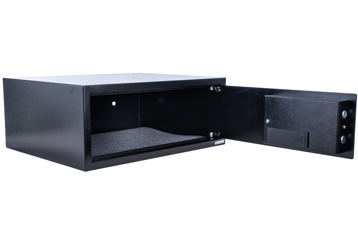 First Alert Steel Security Safe, 1.2 CU FT Features Digital Electronic Lock and  Emergency Access Override Key, Anti-Pry Hinges, Interior Lighting, Removable Shelf & Bolt Down Feature.  Model 4015DFB